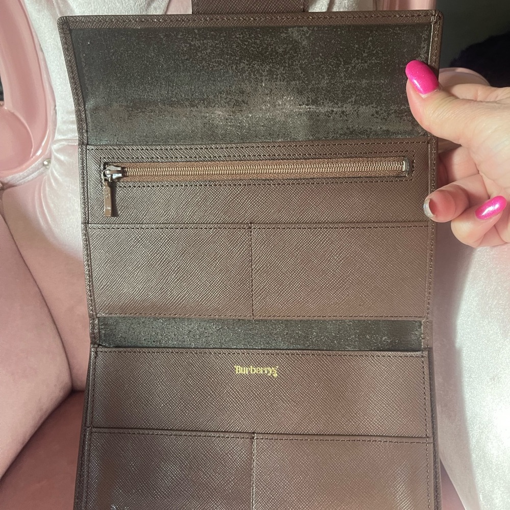 Auth Burberry Plaid Canvas Long Wallet - Picture 5 of 7